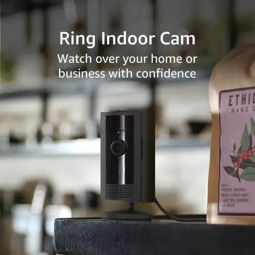 Ring Indoor Cam (newest model) — Home or business security in 1080p HD video, Black