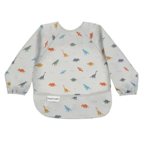 Tiny Twinkle Mess Proof Baby Bib,Waterproof Smock Baby Bib for Eating,Machine Washable Long Sleeve Bib,Baby Led Weaning,Toddler Bib,BLW Supplies(Dinosaur, Small 6-24 Months)