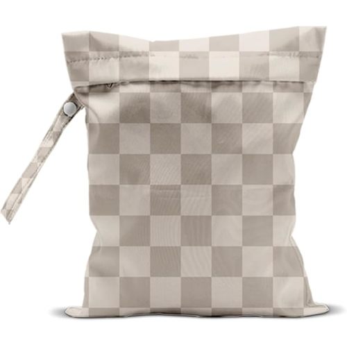 Grid Wet Dry Bags for Diaper Waterproof Swimsuit Washable Reusable Bag for Beach Diapers Dirty Yoga Gym Clothes Plant Gifts for Men Women Friend
