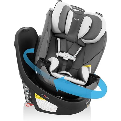 Evenflo Gold Revolve360 Slim 2-in-1 Rotational Car Seat with SensorSafe (Pearl Gray)