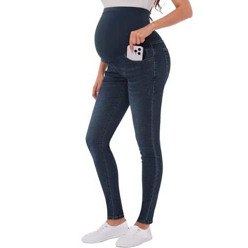 PACBREEZE Women's Maternity Jeans Over Belly Skinny Stretchy Denim Pants Comfy Slim Pregnancy Pants