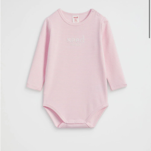 Core Rib Logo Bodysuit | Posie Stripe | Seed Heritage