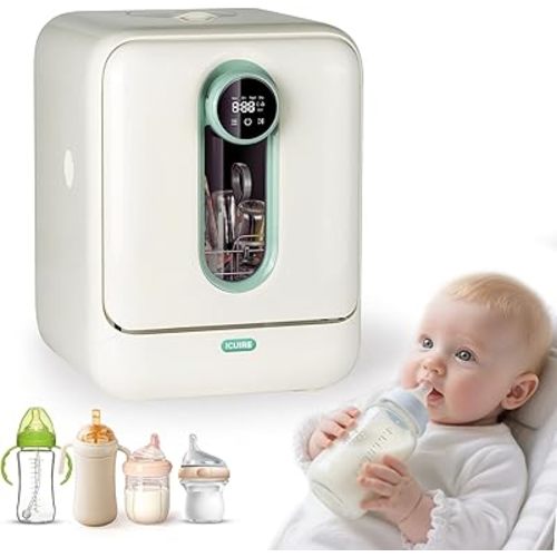 ICUIRE Baby Bottle Washer, Sterilizer & Dryer Pro, Newborn Essential for Parents One-Hand Operation, 4 Sterilize Modes for Baby Stuff, 3.2L Water Tank for Clean Bottles, Pump Part &Pacifiers, Baby Toy