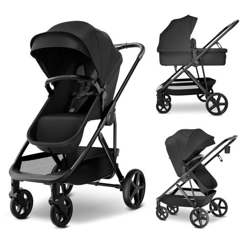 MAMA & BABY Rovee 2-in-1 Baby Stroller, Convertible Infant & Toddler Stroller with Reversible Seat, Large UPF 50+ Sun Canopy, Foldable Stroller with Shock-Absorbing Wheels & Storage Basket
