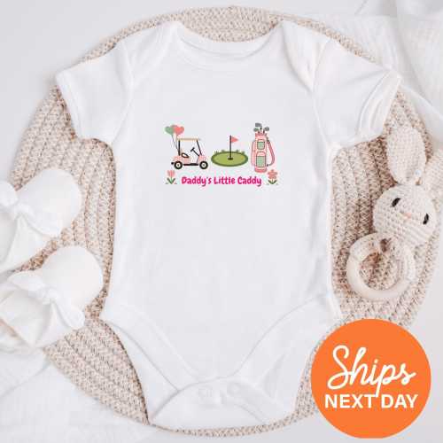 Daddy's Little Caddy Baby Romper, Golf Bodysuit, Father's Day Gift