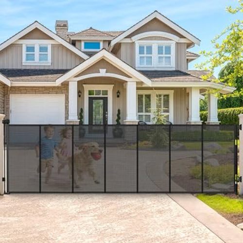 200" Retractable Baby Gates Extra Wide Dog Gates for Doorways,Black