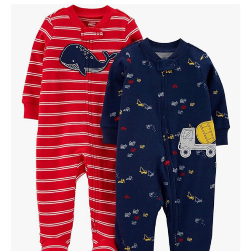 Simple Joys by Carter's baby-boys 2-way Zip Thermal Footed Sleep and Play, Pack of 2