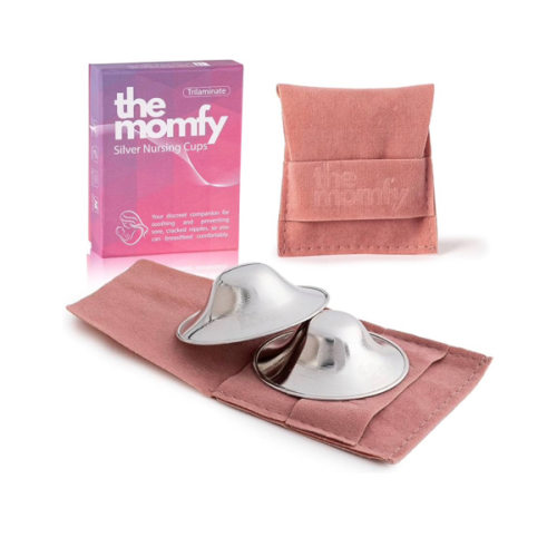 THE MOMFY Silver Nursing Cups, Silver Nipple Shields - Trilaminated Protective Breast Shields for Breastfeeding, Dermatologically Tested | Nickel Free | Free Storage Pouch : Amazon.com.au: Baby
