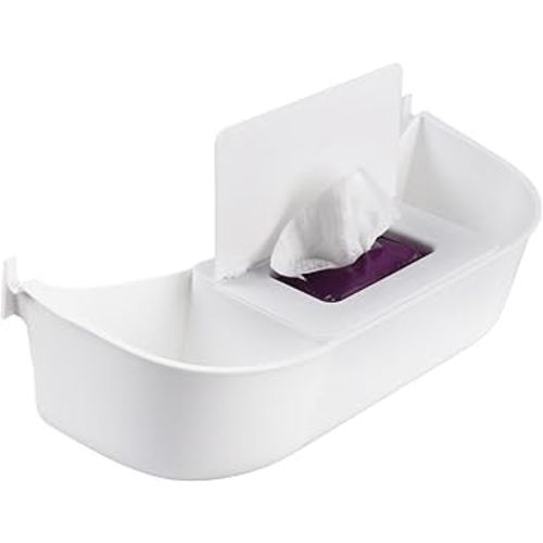 Storage Organizer for Stokke Tripp Trapp, White – High Chair Back Pocket with Wet Wipes Compartment, Easy Installation, Durable PP Material