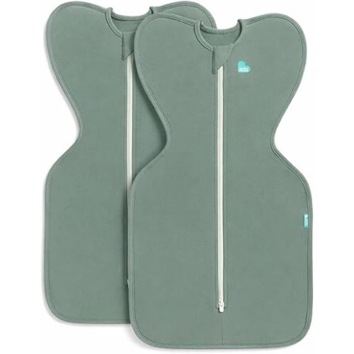 Love to Dream Deep Olive Stage Progression Bundle | Swaddle UP & Transition Swaddle | 1.0 TOG | Self-Soothing Arms Up | Small & Medium 8β19 lbs