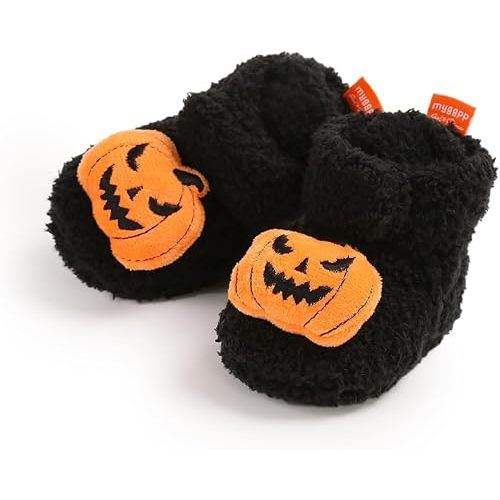 Ohwawadi Infant Baby Boys Girls Slippers Cozy Fleece Booties Soft Bottom Warm Cartoon Socks Newborn Crib Shoes