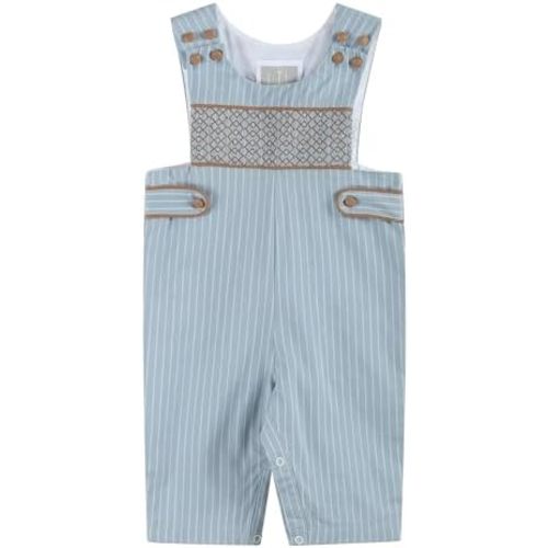 Lil cactus Baby Boys Pinstripe Smocked Overalls