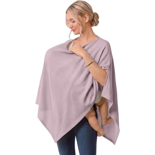 Women Nursing Cover for Breastfeeding Nursing Poncho Gray Purple