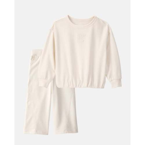 Baby Girl 2-Piece French Terry Pullover & Pant Set - Ivory&nbsp; &nbsp; | Carter's