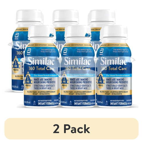 (2 pack) Similac 360 Total Care Ready-to-Feed Baby Formula, 8-fl-oz Bottle, Pack of 6