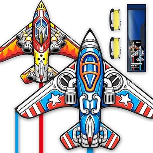 Fighter Kite Set, Suitable for Children Aged 8 to 12, Adults, Easy-to-Fly and Easy-to-Assemble Kite Suitable for Beginners