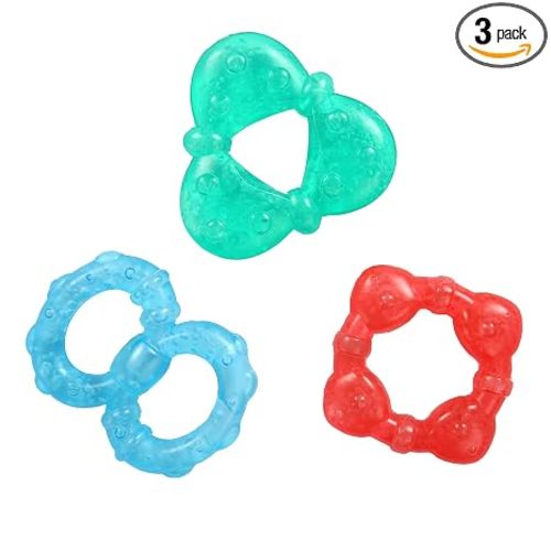 Bright Starts Juicy Chews 3-Pack Textured Teethers - Watermelon, Pineapple, Banana - BPA Free, Unisex, 3 Months +