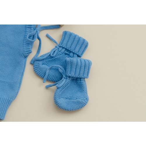 Knit Booties in Cornflower Blue