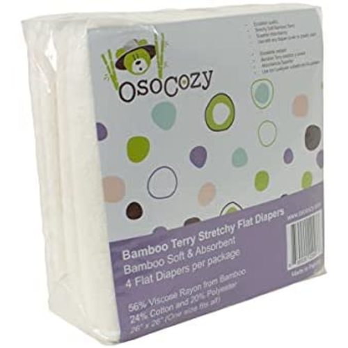 OsoCozy Bamboo Terry Stretchy Flat Diapers (4 pk)
