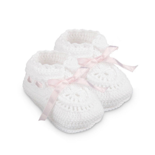 Jefferies Socks Baby Girls Hand Crochet Bootie 1 Pair