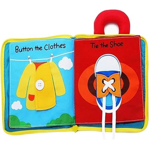 beiens My Quiet Books - Soft Activity Books for Babies, Toddler Learning Sensory Story Book, Life Skill Education & Identify 3D Cloth Books for Infants, Non Toxic Boys and Girls Soft Toys