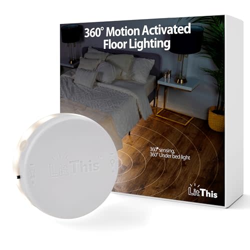 LitThis Under Bed Lights Motion Sensor Patented 360° Motion Activated Night Light for Under Bed Light. – No Installation, Easily positioned, dimmable, auto on/Off.