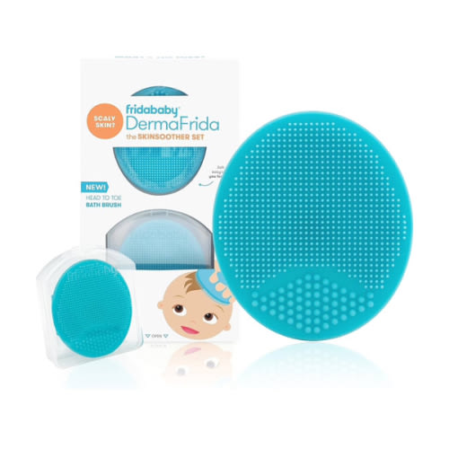 Frida Baby DermaFrida The SkinSoother Baby Bath Brush, Cradle Cap Brush for Babies, Baby Essential for Dry Skin, Cradle Cap Treatment and Eczema, 2 Pack