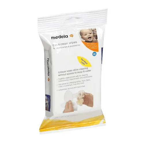 Medela Breast Pump Wipes | Quick Clean Hygienic Accessory Wipes | Resealable Pack | Convenient On The Go Cleaning | Versatile Cleaning