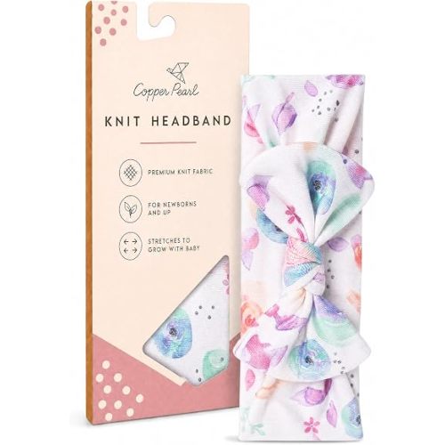 Copper Pearl Baby Bows: Stylish Headbands for Baby Girls, Premium Soft and Stretchy Baby Headbands, Perfect for Newborns, Trendy Designs - Bloom