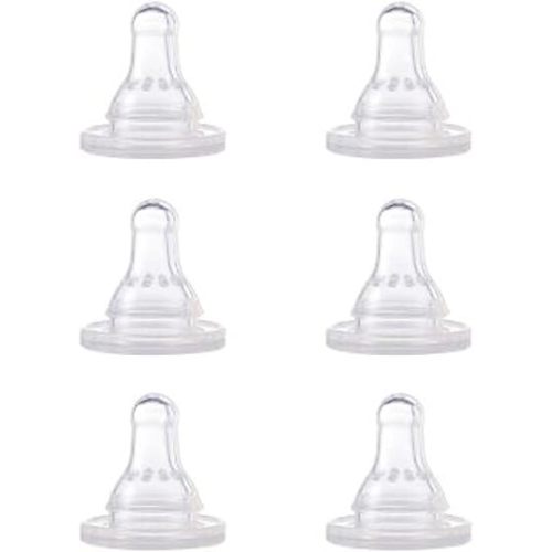 NUK First Essentials Silicone Baby Bottle Nipples, Slow Flow, 6 Pack