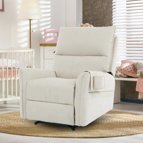Latitude Run® Power Recliner Chair Swivel Glider, Nursery Glider Recliner, Chenille Rocking Recliner Chair For Living Room-beige | Wayfair