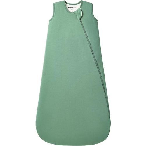 1.0 Tog Baby Sleep Sack, Wearable Blanket for Infants & Toddlers, Bamboo Rayon, 2-Way Zipper, Sleeping Bag for Newborn Babies, Lightweight for Spring & Autumn,Dark Green,M