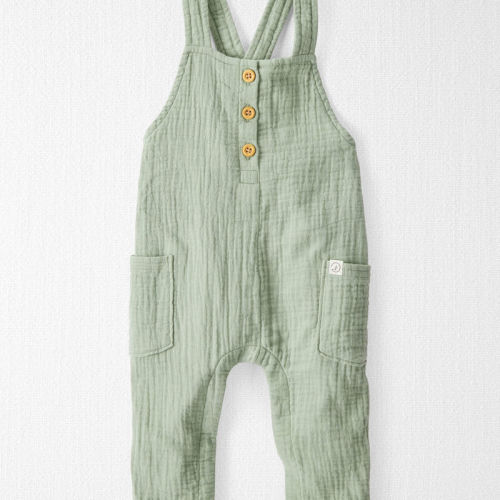 Moss Green Baby Organic Cotton Gauze Overalls | Carter’s Oshkosh Canada