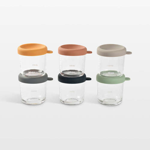 BEABA 8oz Glass Baby Food Jars, Set of 6