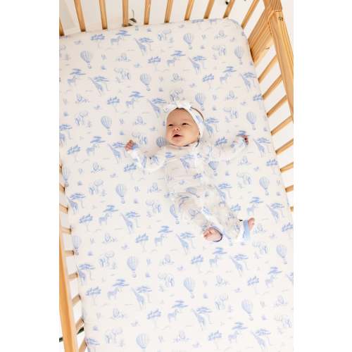 Crib Sheet in Toile Safari