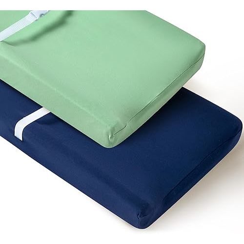 2 Pack Baby Changing Pad Cover, Stretchy Cotton Comfort Diaper Changing Table Covers for Baby Girls and Boys, Ultra Soft Breathable Changing Pad Sheets, Fit 32"/34" x 16" Pad