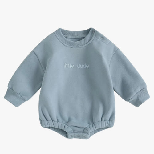 VISGOGO Newborn Infant Baby Boy Girls Oversized Romper Little Dude Sweater Onesie Coming Home Outfit Neutral Clothes