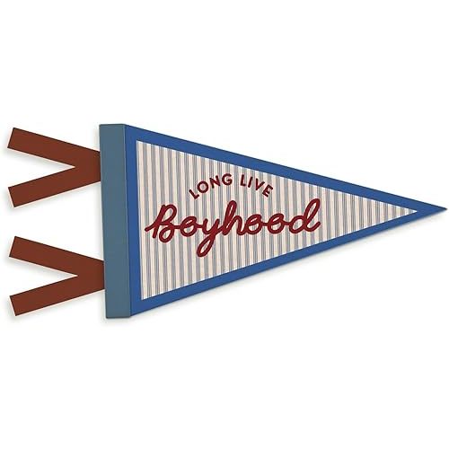 PeakClub Long Live Boyhood Banner Boy Room Decor, Vintage Boyhood Pennant Felt Banner Nursery Playroom Wall Decor for Boys Bedroom Toddler Decorations Teen Boy Room Kid
