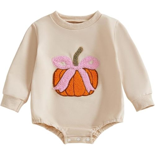 Newborn Baby Girl Easter Outfit Bunny Bubble Romper Sweatshirt Infant Long Sleeve Onesie Spring Summer Clothes