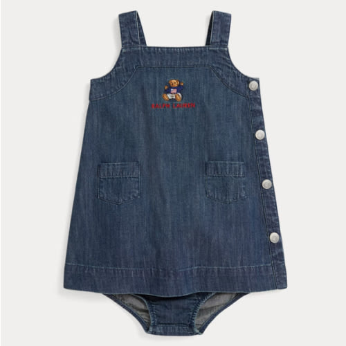 Polo Bear Denim Overall Dress