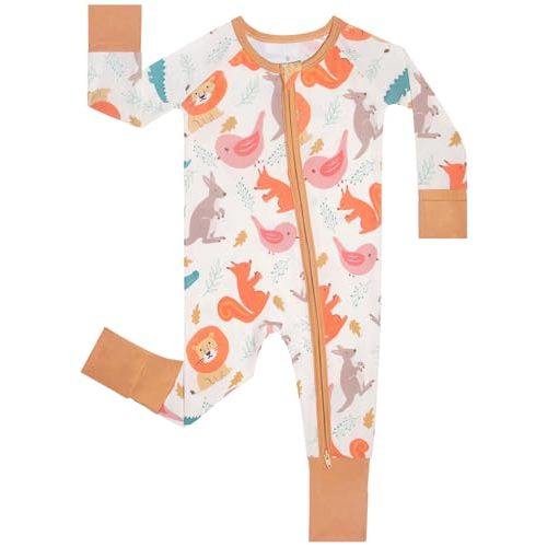 GUISBY Baby Footless Pajamas, Rayon of Bamboo, Core, NB-2T | Rayon of bamboo softness, 2-way zipper, fold-over mittens, footless or footed comfort, sleep & daily wear