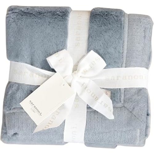 Saranoni Luxury Receiving Blanket Plush Soft Baby Blanket Slate 40x30