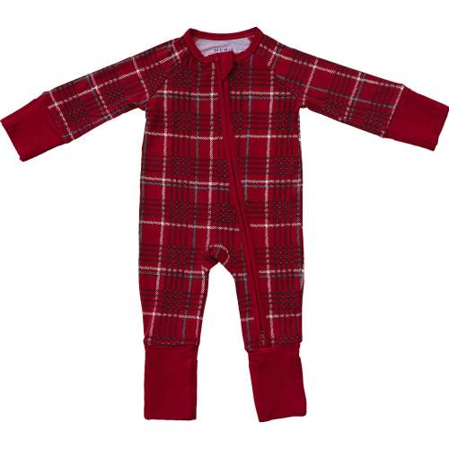 Mebie Baby Red Plaid Bamboo Zipper – Matching Family Holiday