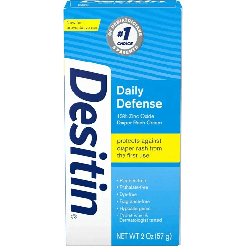 Desitin Daily Defense Baby Diaper Rash Cream with 13% Zinc Oxide Barrier Cream to Treat, Relieve & Prevent diaper rash, Hypoallergenic, Dye-, Phthalate- & Paraben-Free, Travel Size, 2 oz