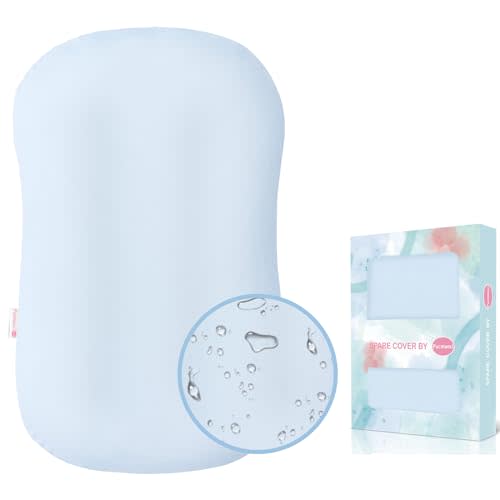 Pucmaoci Organic Waterproof Baby Lounger Covers | 100% Organic Cotton| Removable Cover with Waterproof Liner | Machine Washable and Dry (Cover only) (Blue)