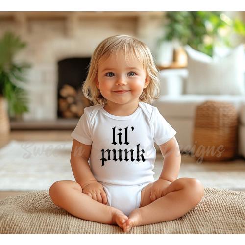 Lil Punk onesie®, Emo Punk Goth onesies®, Baby shower gift, Alt mom onsie®, emo baby, black infant bodysuits, Minimalist clothes, Rock