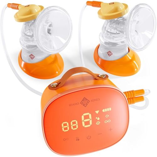 LittleGiggles Idaho Jones Moxi Breast Pump | Silicone Flanges for Comfortable Efficient Pumping | Wireless | Quiet & Discreet | Double Electric Breast Pump Strong Suction - Idaho Jones Moxi Breast Pump | Silicone Flanges for Comfortable Efficient Pumping