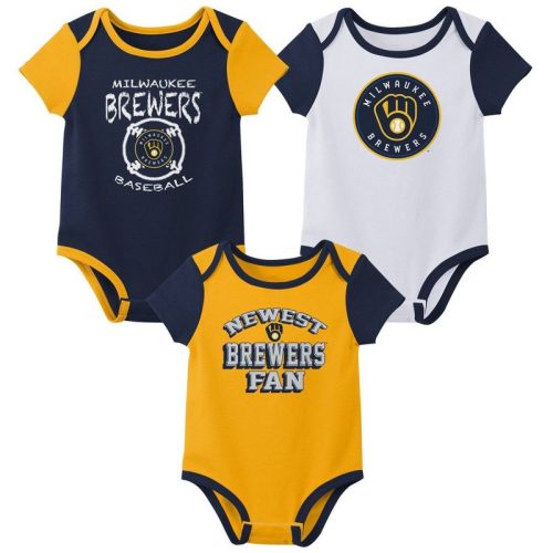 MLB Milwaukee Brewers Infant Boys' 3pk Bodysuit