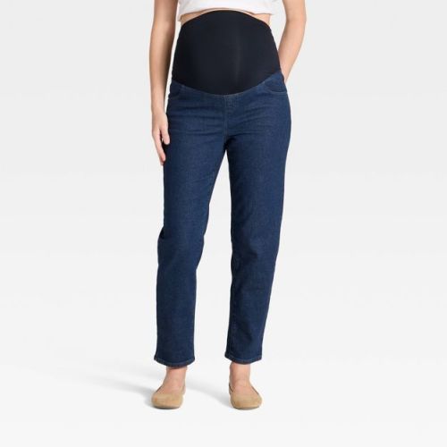 Over The Belly 80's Slim Maternity Jeans - Isabel Maternity by Ingrid & Isabel™ Dark Indigo