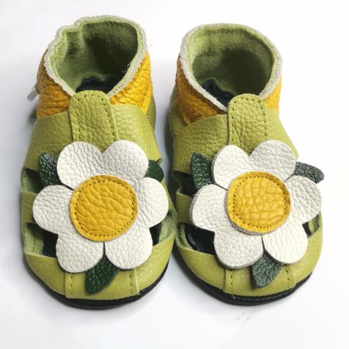 Leather Baby Sandals, Baby Shoes, Girl Sandals Soft Sole, Baby Summer Slippers, Newborn Shoes, Sandals for Girl, Sandals with Flower, Ebooba